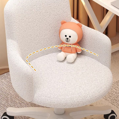 Moderner minimalistischer Stoff Samt Kohlenstoffstahl Schwamm Runder Drehbarer Schreibtischstuhl Rückenlehne Armlehne Für Home Office 