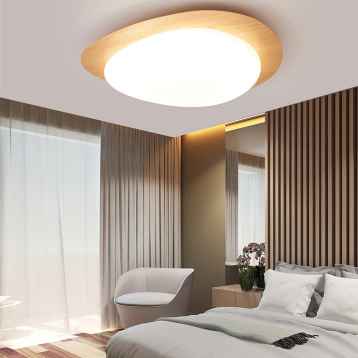 Luz de techo empotrada LED de hierro acrílico con forma de guijarro escandinavo contemporáneo para dormitorio 