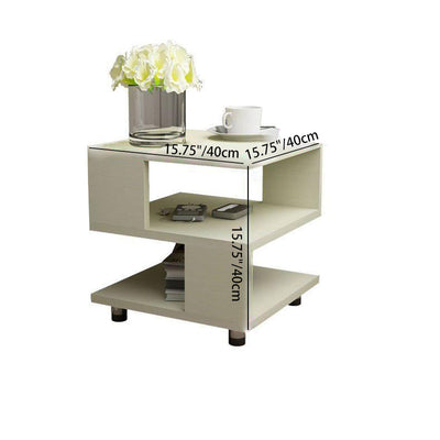 Table d'appoint contemporaine avec plateau carré en cube à 3 niveaux pour chevet 