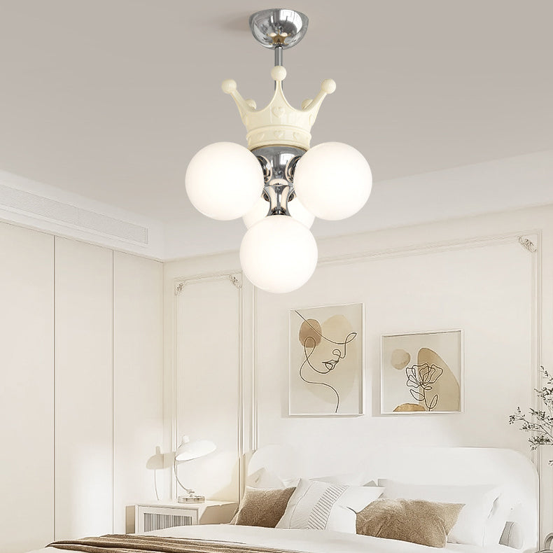 Moderne minimalistische Prinzessin Crown Metall Acryl LED Pendelleuchte für Schlafzimmer 