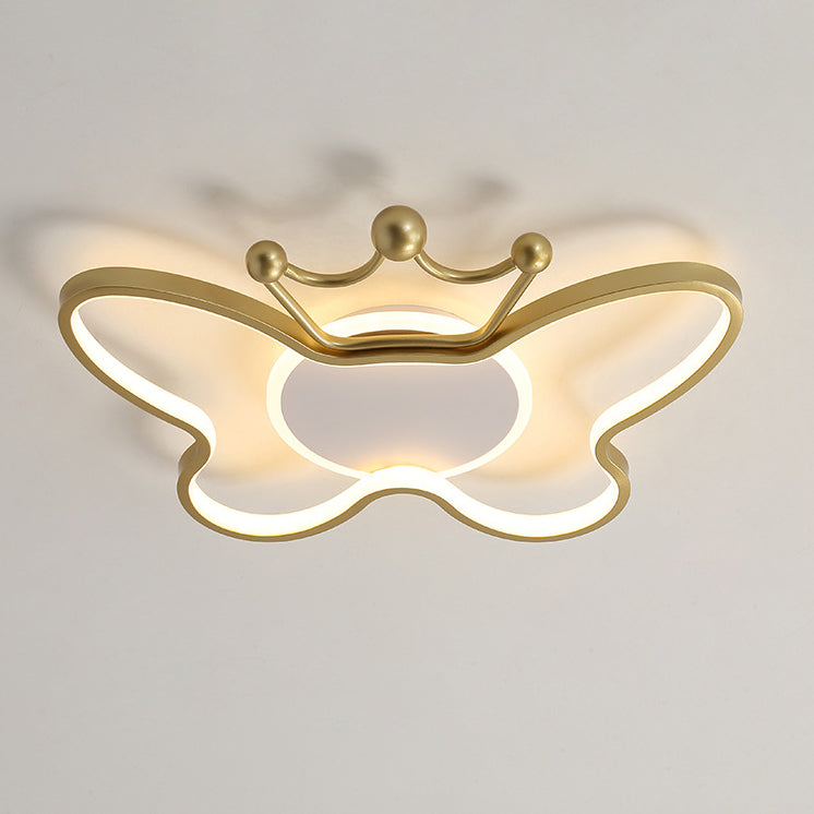 Zeitgenössische Nordic Kids Eisen Aluminium Silica Acryl Schmetterling LED Unterputz Deckenleuchte für Schlafzimmer 