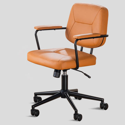 Zeitgenössischer skandinavischer Mikrofaser-Lederstoff Stahl Schwamm quadratischer Schreibtischstuhl Rückenlehne Armlehne verstellbar für das Home Office 