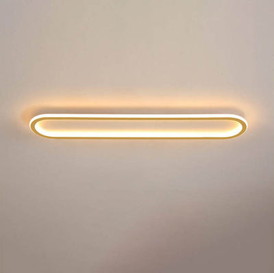 Modern Minimalist Long Iron Silicone LED Flush Mount Ceiling Light For Bedroom