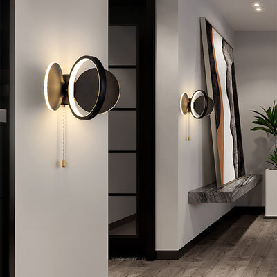 Moderna Minimalista Redonda de Aluminio Hierro Silicona Lámpara LED Aplique de Pared Para Dormitorio 