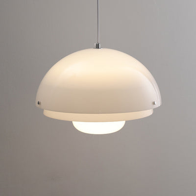 Zeitgenössische nordische runde Kuppel Eisen Glas Acryl 1-Licht Pendelleuchte für Wohnzimmer 