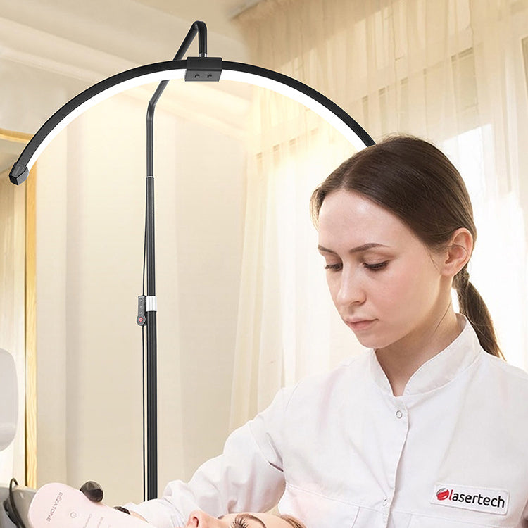 Moderne Einfachheitslinie Halbmond Aluminium Eisen ABS LED Stehende Stehlampe für Wohnzimmer 