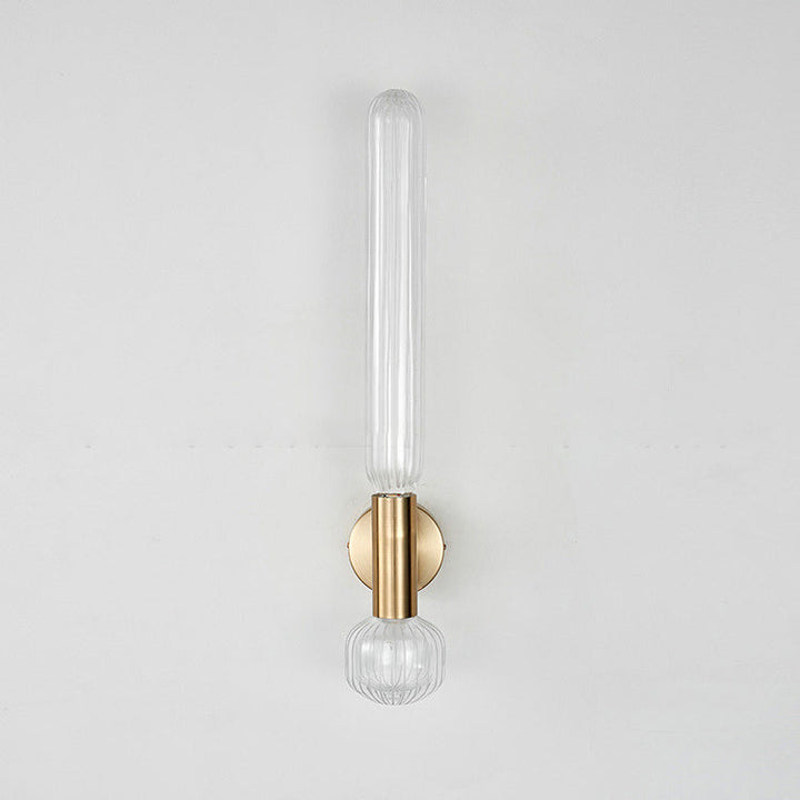 Applique murale LED en verre rayé cylindre minimaliste moderne en fer pour salon 