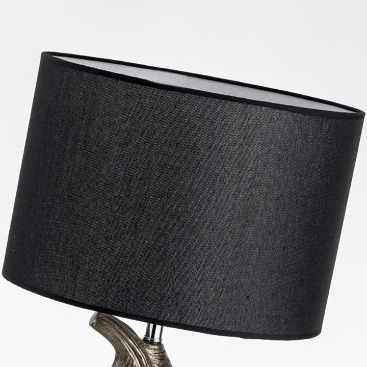 Modern Art Deco Leaf Resin Fabric Iron 1-Light Table Lamp For Living Room