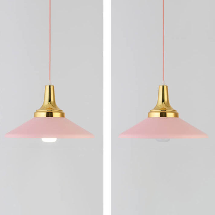 Lámpara colgante contemporánea nórdica de aluminio color macaron con diseño triangular de 1 luz para sala de estar 