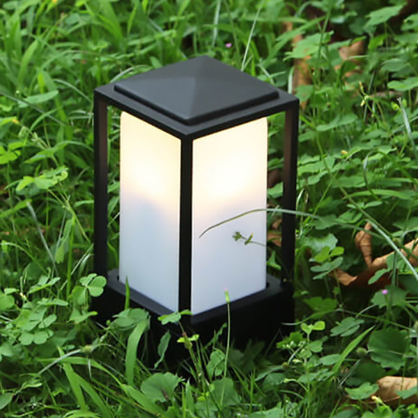 Modern Minimalist Rectangle PC PVC 1-Light Post Head Light For Outdoor Patio