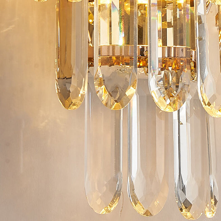 Modern Luxury Rhombus Crystal Shell 3-Light Wall Sconce Lamp For Bedroom