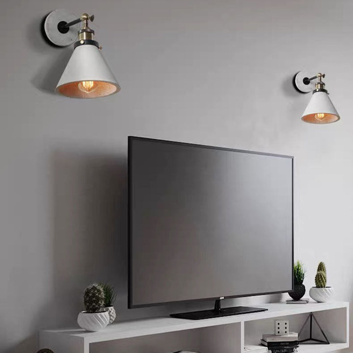 Applique murale contemporaine en aluminium évasé rond industriel avec 1 lumière pour salon 