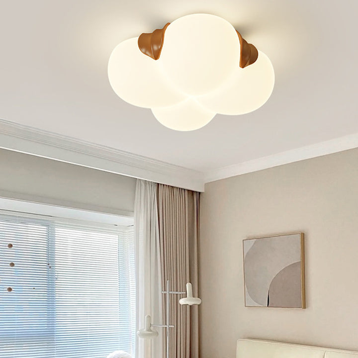 Lustre Plafonnier LED en Fer PE à Fleur Bulle Art Déco Moderne pour Chambre 