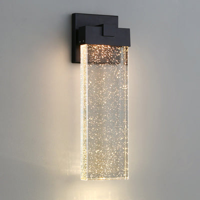 Applique Murale LED Rectangulaire en Cristal d'Aluminium Imperméable à la Simplicité Moderne pour Patio Extérieur 
