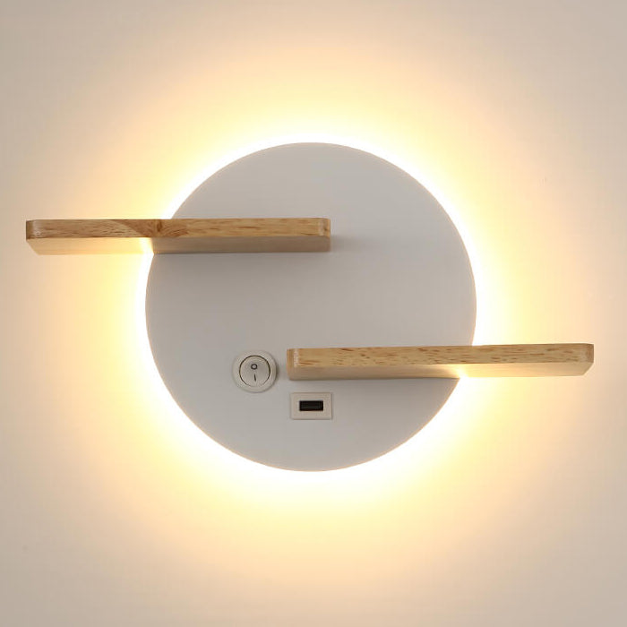 Moderne minimalistische Log-Acryl-Runde-LED-Wandleuchte für das Schlafzimmer 