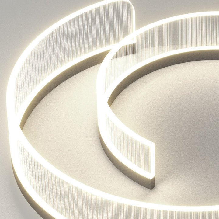 Plafonnier LED rond minimaliste moderne en acrylique, fer et aluminium pour salon 