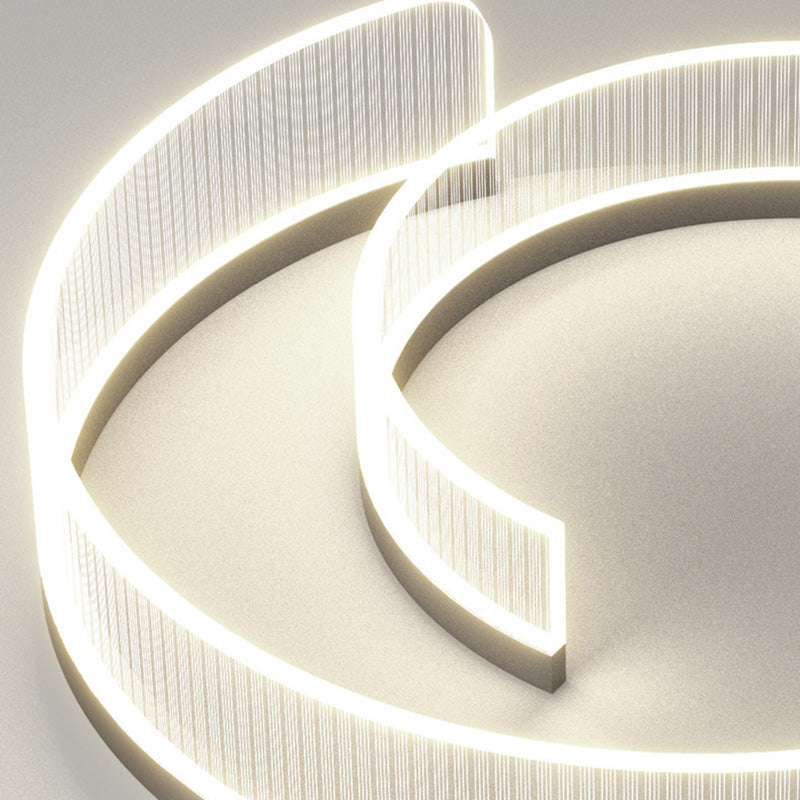 Plafonnier LED rond minimaliste moderne en acrylique, fer et aluminium pour salon 