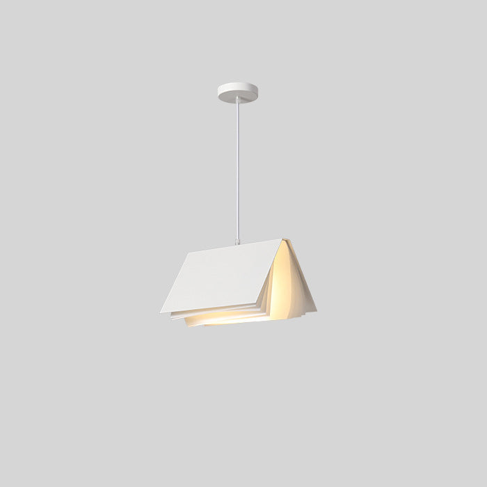 Contemporary Creative Book Shape Iron PC Fabric 1-Light Pendant Light For Living Room