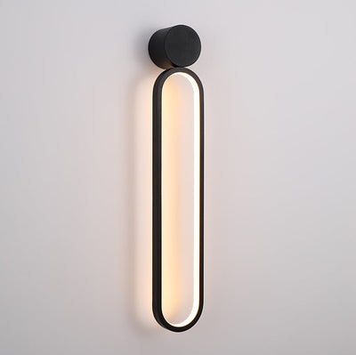Moderne minimalistische runde lange Acryl Eisen LED Wandleuchte Lampe für Wohnzimmer 
