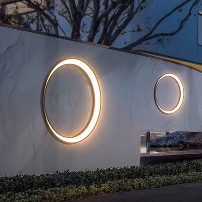 Modern Minimalist Crescent Circle Stainless Steel PC Waterproof LED Wall Sconce Lamp For Outdoor Patio