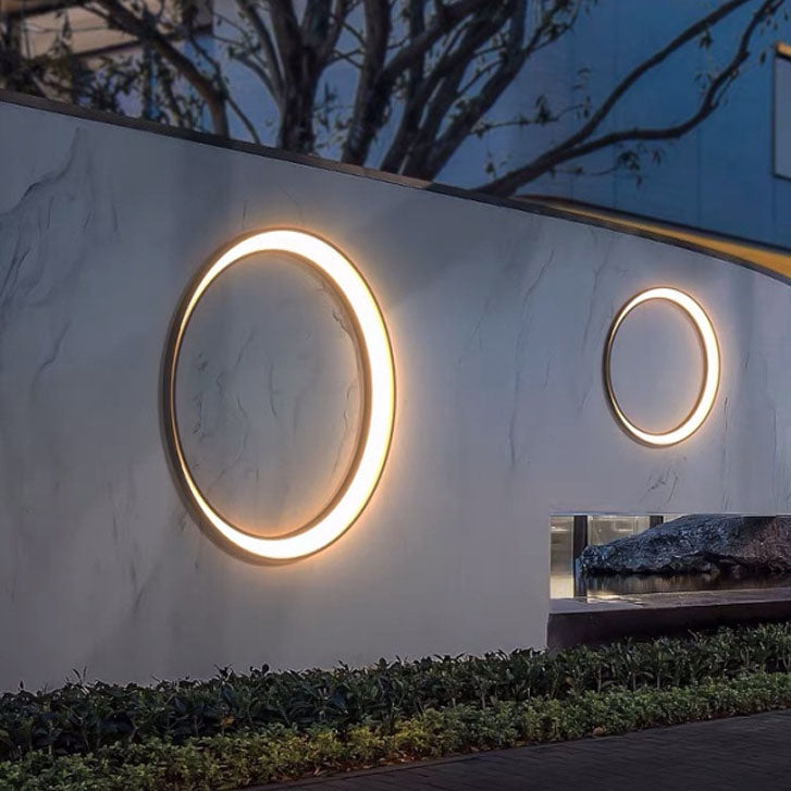 Modern Minimalist Crescent Circle Stainless Steel PC Waterproof LED Wall Sconce Lamp For Outdoor Patio