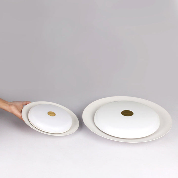Plafonnier semi-encastré LED en aluminium acrylique cuivre rond contemporain scandinave pour salon 