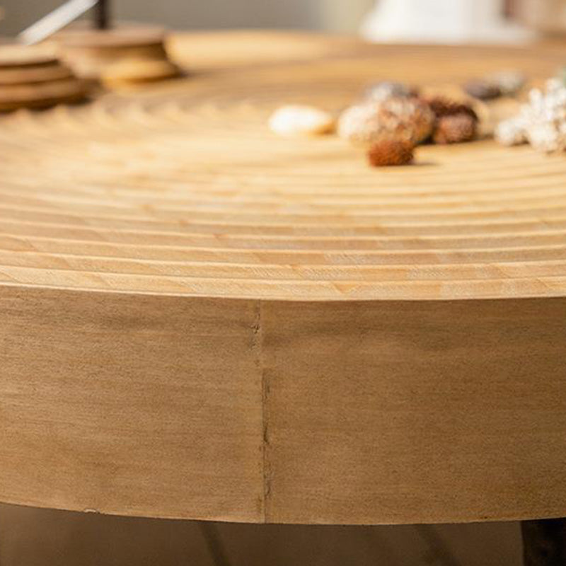 Table basse ronde carrée rétro traditionnelle en cèdre, bois et fer pour salon 