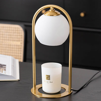 Lampe de table en cire fondante à 1 lumière avec base en matériel blanc crème simple nordique 