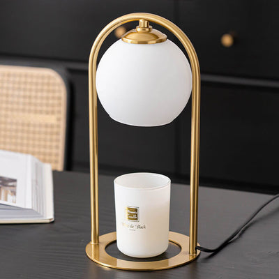 Nordic Simple Creamy White Ball Hardware Base 1-Light Melting Wax Table Lamp