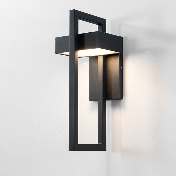 Lámpara Aplique de Pared LED de Acero Inoxidable Rectangular Minimalista Moderna Para Patio Exterior 