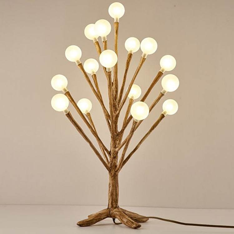 Lampe de table traditionnelle japonaise en résine avec orbe en brindilles, verre, matériel, 3/7/8/12/16 lumières pour chambre à coucher 