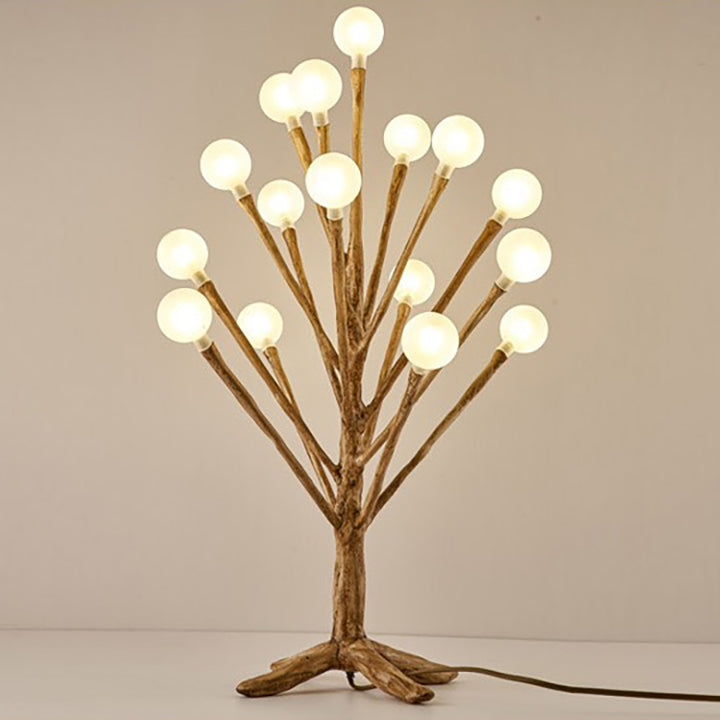 Lampe de table traditionnelle japonaise en résine avec orbe en brindilles, verre, matériel, 3/7/8/12/16 lumières pour chambre à coucher 