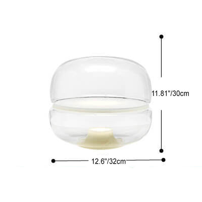 Nordic Light Luxury Clear Glass Round Marble Base LED Table Lamp