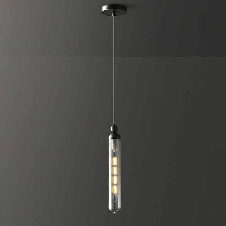 Suspension en laiton et verre à bande 1 lumière pour salon de simplicité contemporaine 