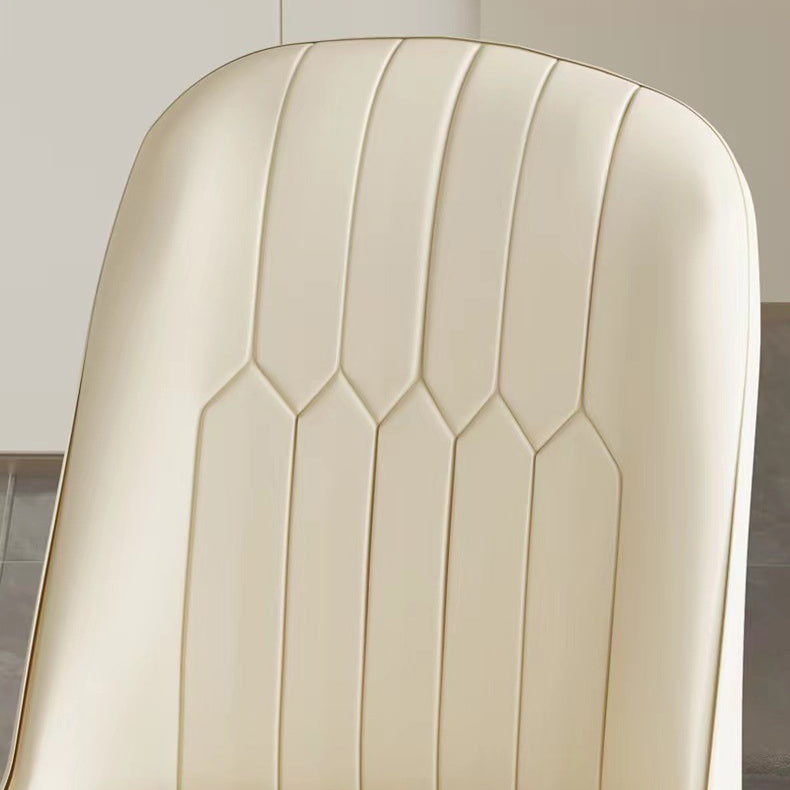 Moderner minimalistischer quadratischer rechteckiger PU-Leder-Kohlenstoffstahl-Esszimmerstuhl mit Rückenlehne für das Esszimmer 