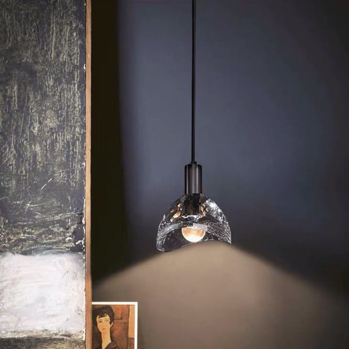Lustre contemporain de luxe éblouissant en cristal et laiton à 1 lumière pour salon 