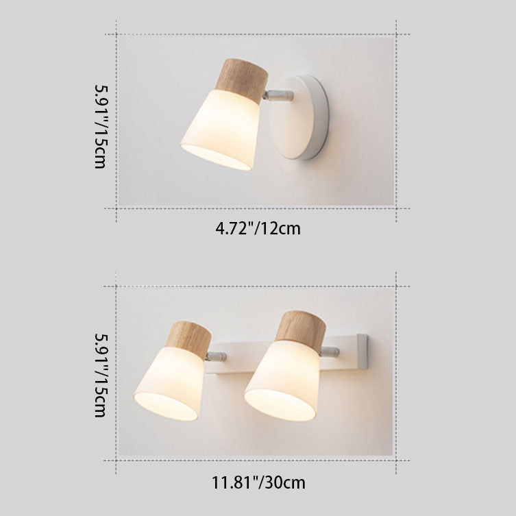Moderne minimalistische Horn-Gummiholz-Eisen-Glas 1/2 Licht Wandlampe Wandleuchte 