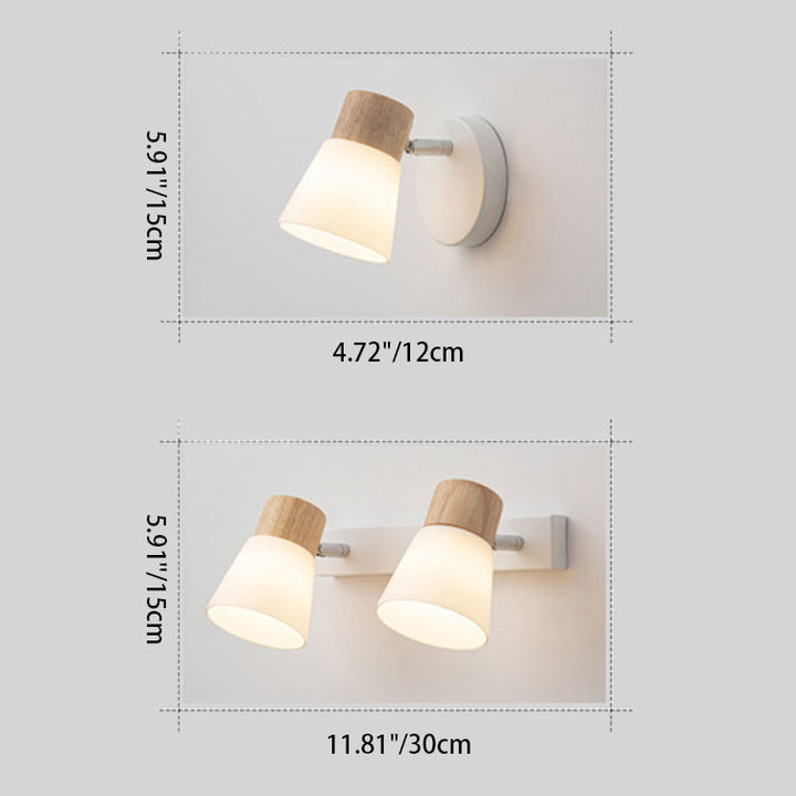 Moderne minimalistische Horn-Gummiholz-Eisen-Glas 1/2 Licht Wandlampe Wandleuchte 