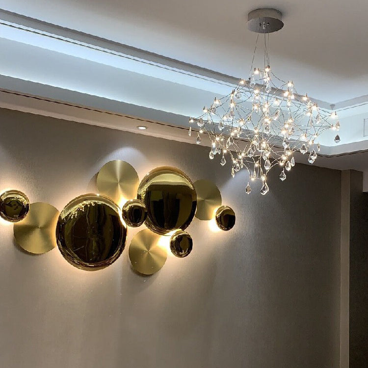 Moderne Luxus Metall Runde LED Wand Leuchte Lampe Für Wohnzimmer 