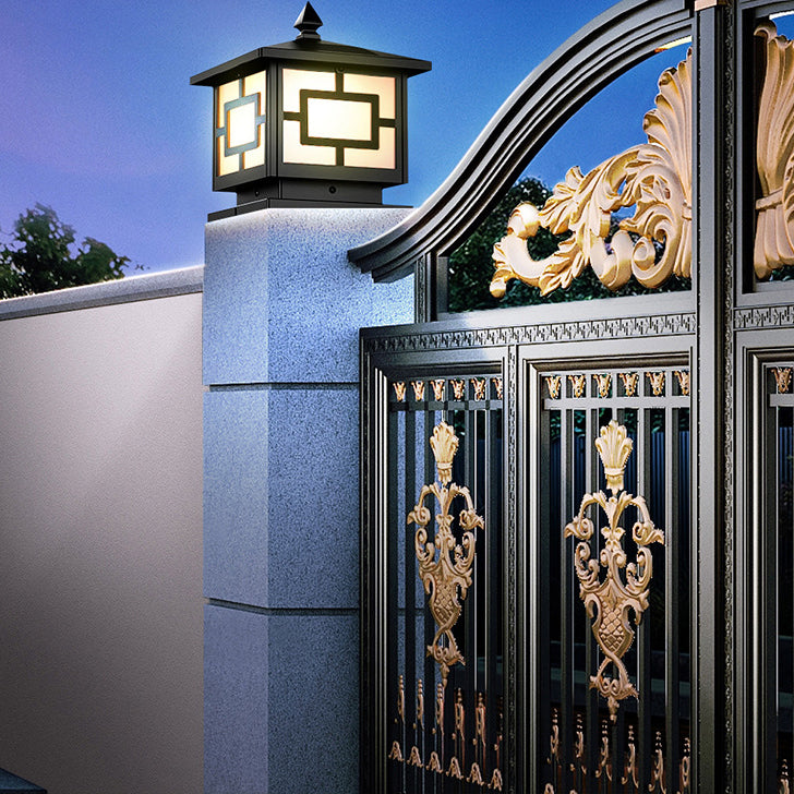 Lanterne carrée en acrylique ABS étanche solaire traditionnelle chinoise, éclairage paysager LED pour extérieur, lumière pour patio extérieur 