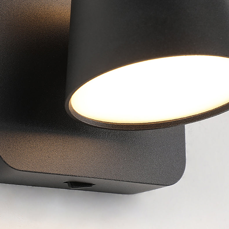 Applique murale LED en fer aluminium PS pour chambre à coucher, lampe moderne minimaliste, base carrée, table ronde 