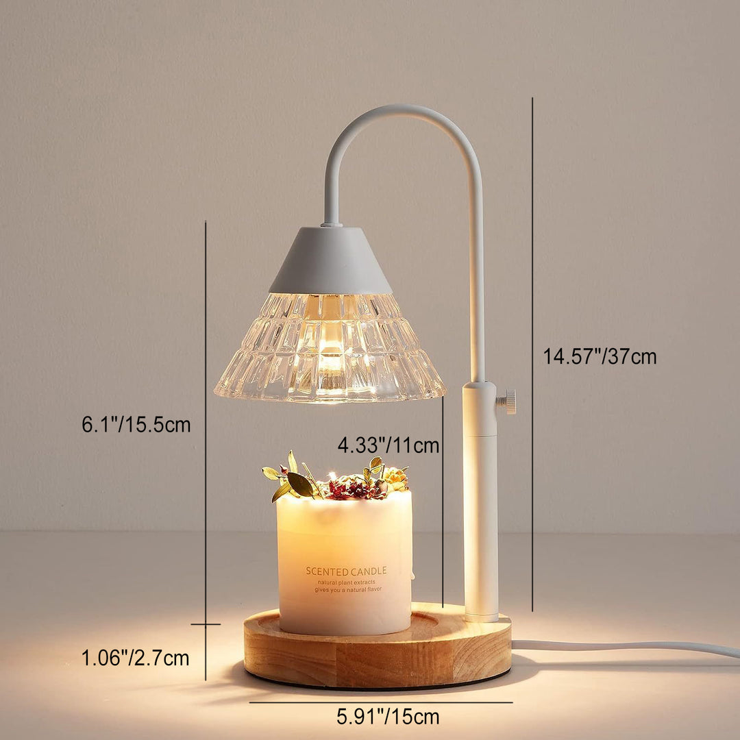 Lampe de Table à Cire Fondue Aroma 1 Lumière en Verre Métal Cône Relevable Minimaliste Moderne Pour Chambre 