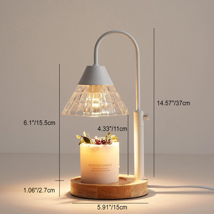Lampe de Table à Cire Fondue Aroma 1 Lumière en Verre Métal Cône Relevable Minimaliste Moderne Pour Chambre 