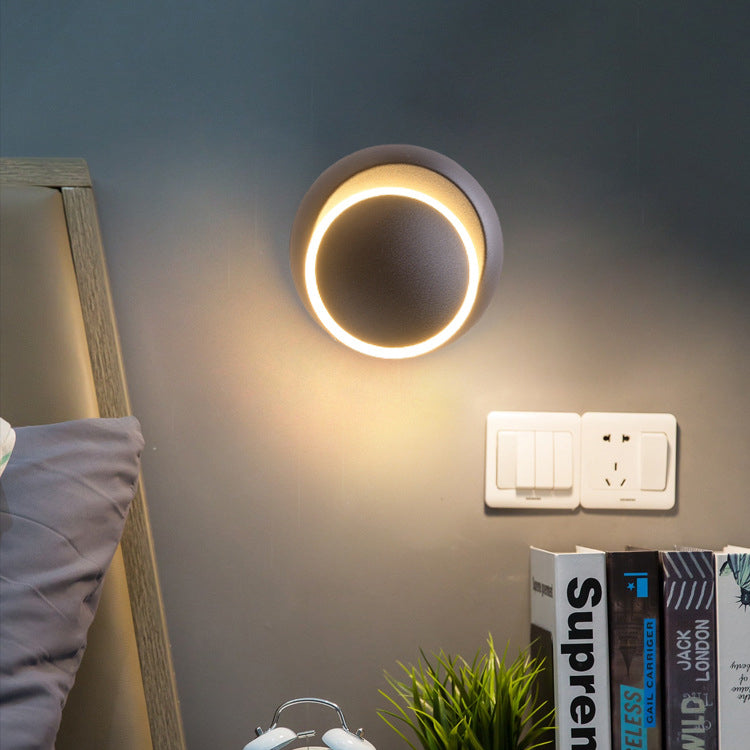 Moderne unbedeutende runde drehbare Aluminium-PC-LED-Wandleuchterlampe für Schlafzimmer