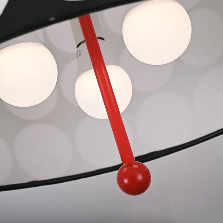 Contemporary Retro Drum Checkerboard Faux Leather Lampshade 3-Light Pendant Light For Dining Room