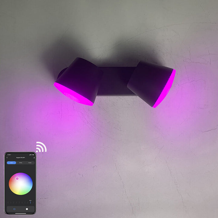 Applique murale LED étanche à Double tête, projecteur réglable industriel contemporain en aluminium, lampe pour Patio extérieur 