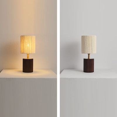 Traditionelle japanische Säule Holz Papier Seil 1-Licht Tischlampe für Wohnzimmer 