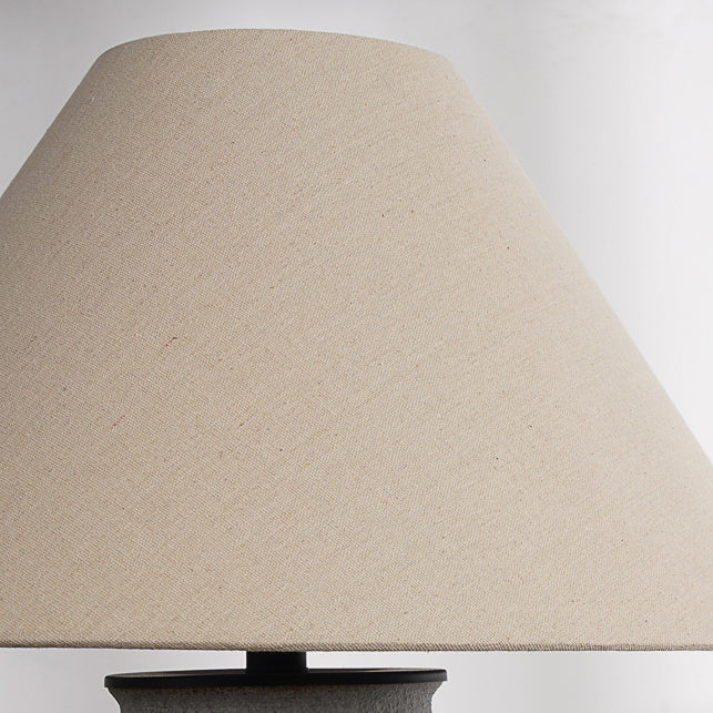 Traditionelle Vintage Keramik Stoff Metall Conic Topf 1-Licht Tischlampe für Nachttisch 