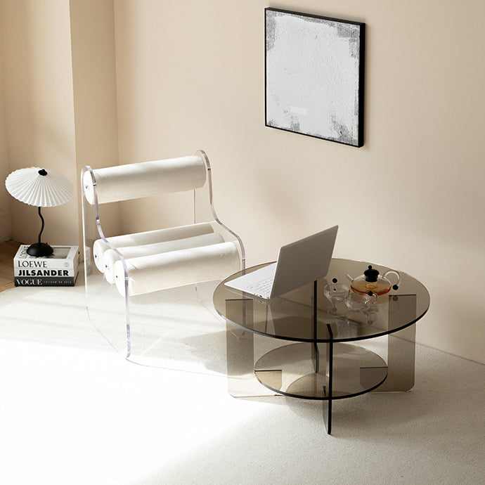 Cylindre créatif contemporain Chaise en tissu acrylique Dossier sans accoudoirs pour salon 