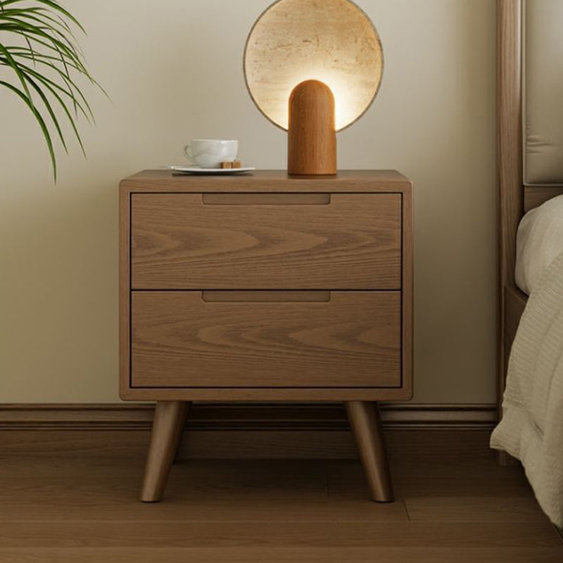 Table de nuit carrée en bois de caoutchouc moderne avec 1/2 tiroir pour chevet 